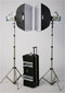 JTL DL-1000 Versalight D Kit with 2 D-501 500ws Monolights, Stands, Softboxes & Wheeled Carrying Case.